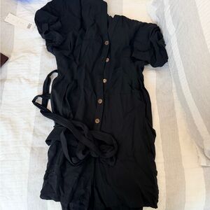 Elegant Black Button-Up romper
